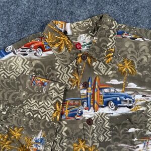 Hilo‎ Hattie The Hawaiian Original Mens Hawaiian Shirt Cars Surf Palm Trees